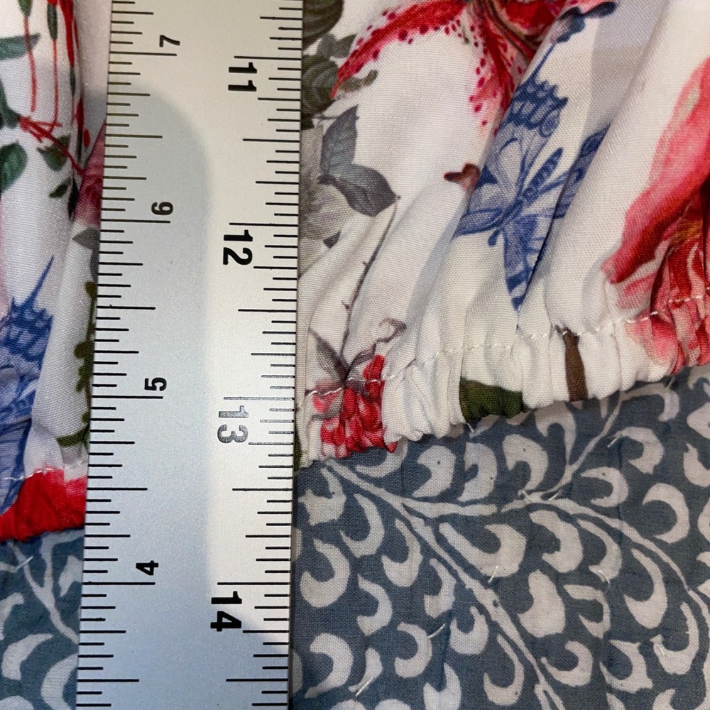 Floral Off Shoulder Crop Top Bell Sleeve Boho Cottagecore Peasant BlouseSmall - Picture 7 of 7